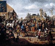 Matthys Naiveu Carnival Scene oil painting artist